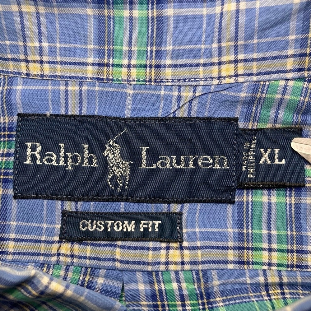 Ralph Lauren Shirt Mens XL Custom Fit Loud Madras Plaid Button Down Long Sleeve - Picture 8 of 8